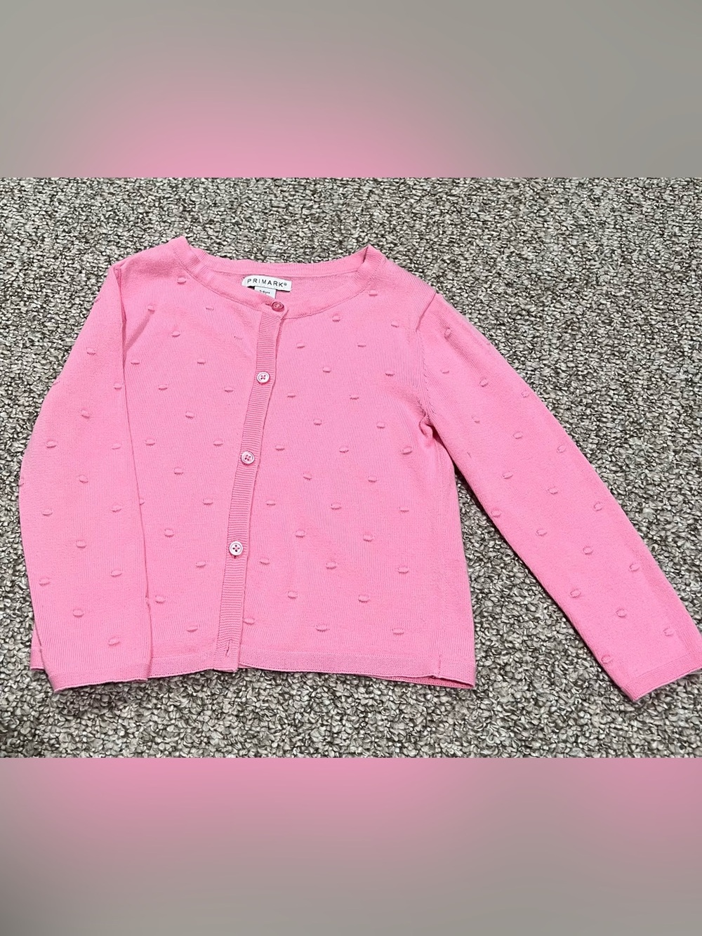 Primark Girls Pink Bobble Knit Cardigan 5-6Y